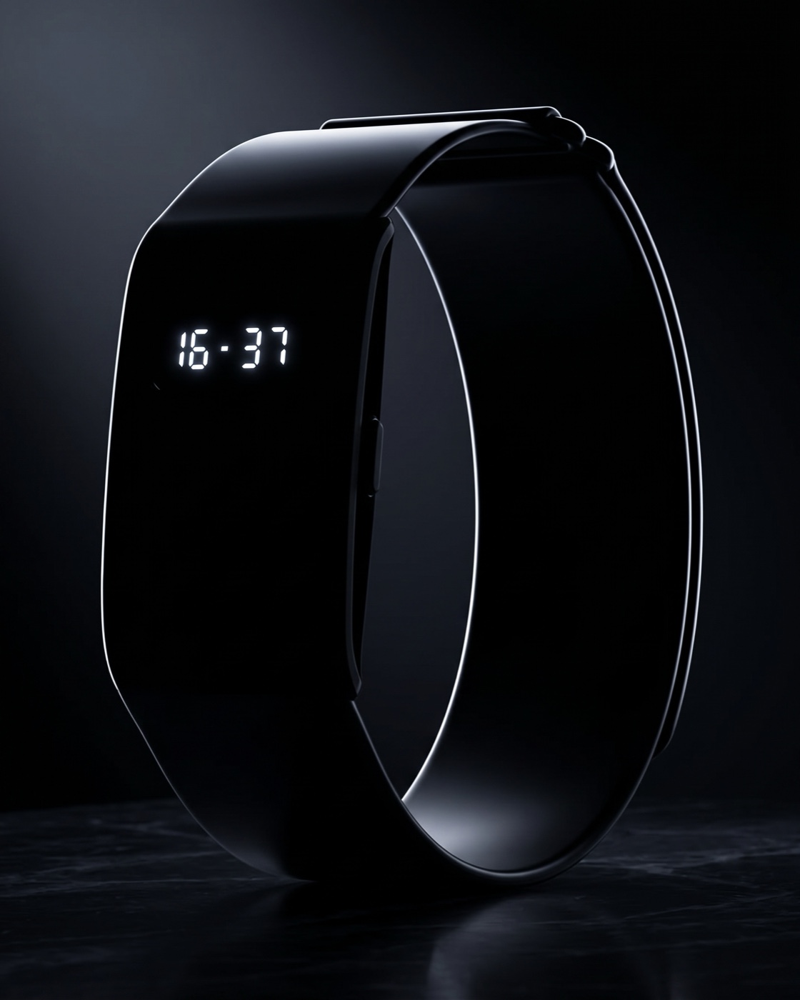 The wristband in silhouette, rim lit