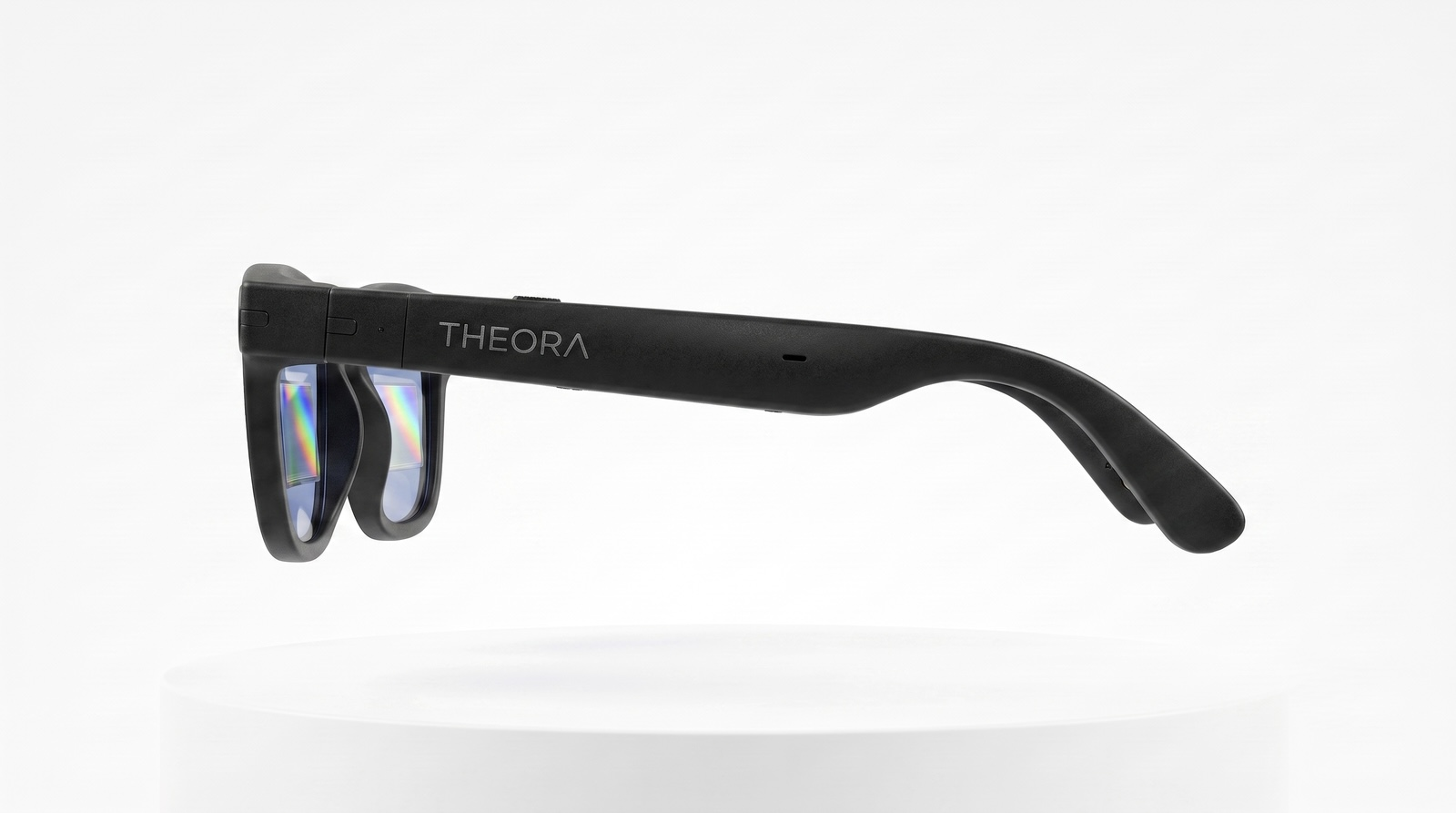 Theora glasses, side profile studio view